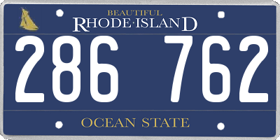 RI license plate 286762