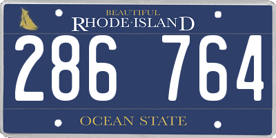RI license plate 286764