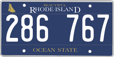 RI license plate 286767