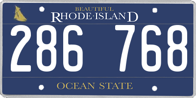 RI license plate 286768