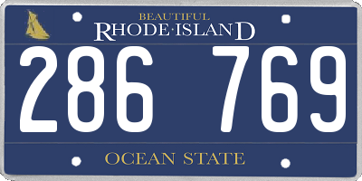 RI license plate 286769