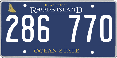 RI license plate 286770