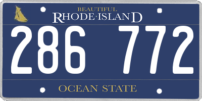 RI license plate 286772