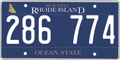 RI license plate 286774