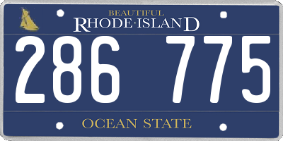 RI license plate 286775