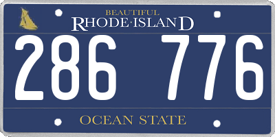 RI license plate 286776