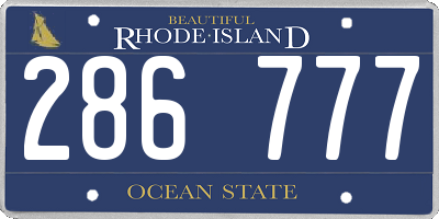RI license plate 286777
