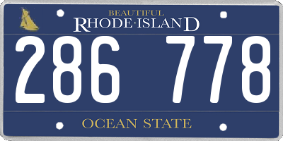 RI license plate 286778