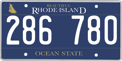 RI license plate 286780