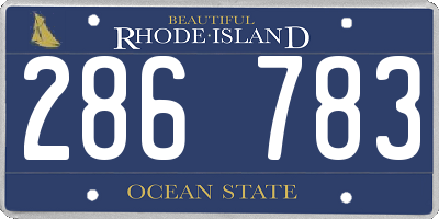 RI license plate 286783