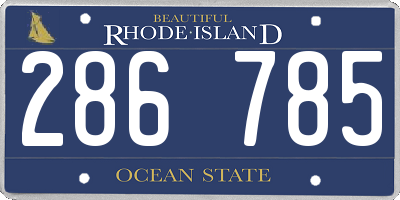 RI license plate 286785