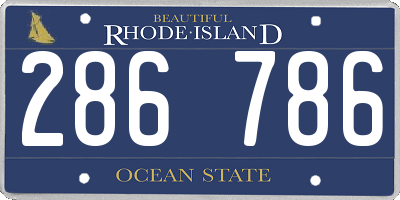 RI license plate 286786