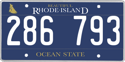 RI license plate 286793