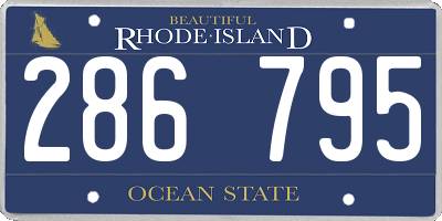 RI license plate 286795