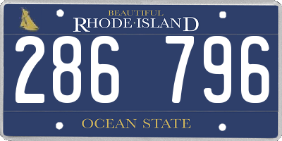 RI license plate 286796