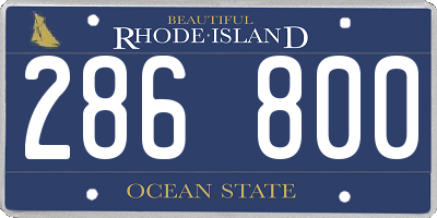 RI license plate 286800