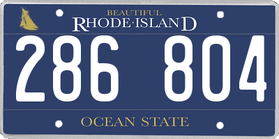 RI license plate 286804