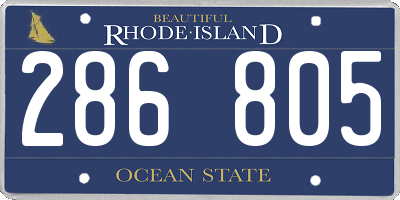 RI license plate 286805