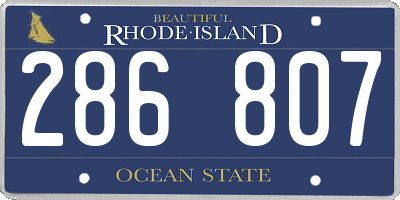 RI license plate 286807