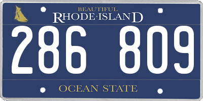 RI license plate 286809