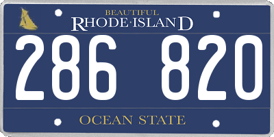 RI license plate 286820