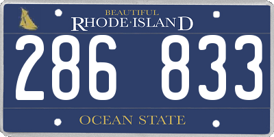 RI license plate 286833