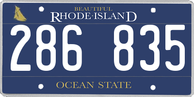 RI license plate 286835