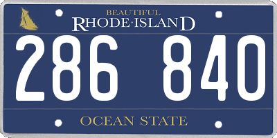 RI license plate 286840
