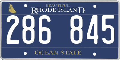 RI license plate 286845