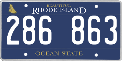 RI license plate 286863