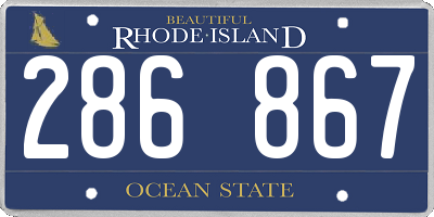 RI license plate 286867