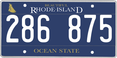 RI license plate 286875