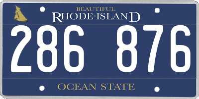 RI license plate 286876