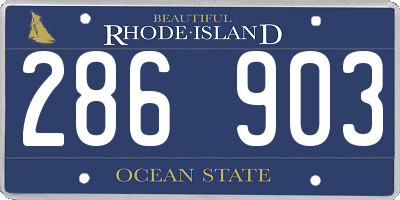 RI license plate 286903