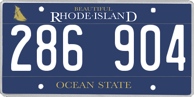 RI license plate 286904