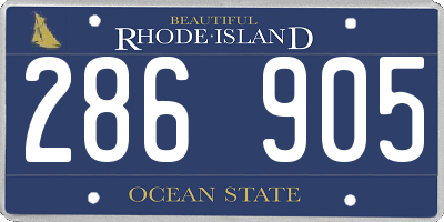 RI license plate 286905