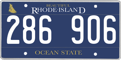 RI license plate 286906