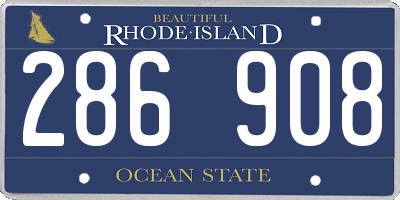 RI license plate 286908
