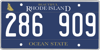 RI license plate 286909