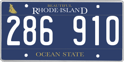 RI license plate 286910