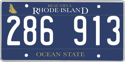 RI license plate 286913
