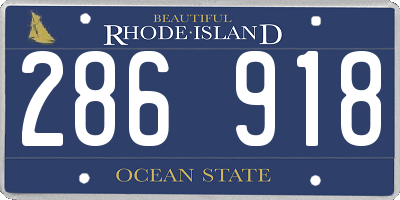 RI license plate 286918