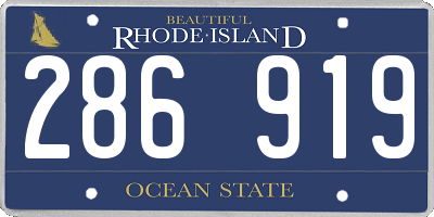 RI license plate 286919