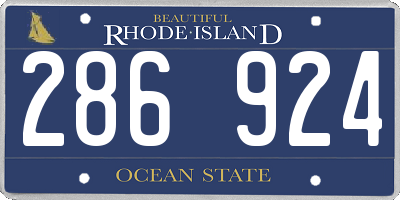 RI license plate 286924