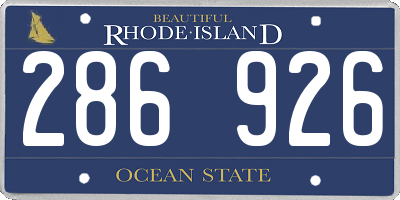 RI license plate 286926