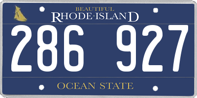 RI license plate 286927