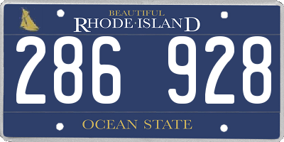 RI license plate 286928