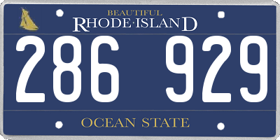 RI license plate 286929