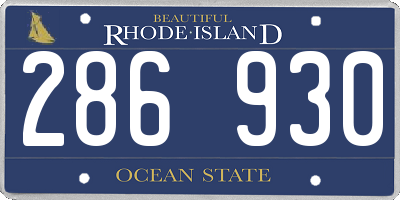 RI license plate 286930