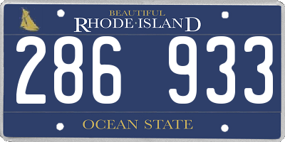 RI license plate 286933